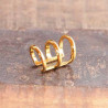 Bague d'oreille large ajourée en argent doré