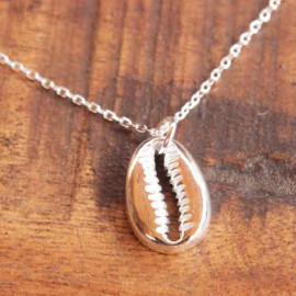 Collier Playa ras de cou et coquillage argent