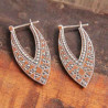 Boucles d'oreilles sagaies ethniques en argent ciselé