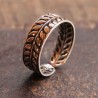 Bague d'orteil feuilles en argent oxydé
