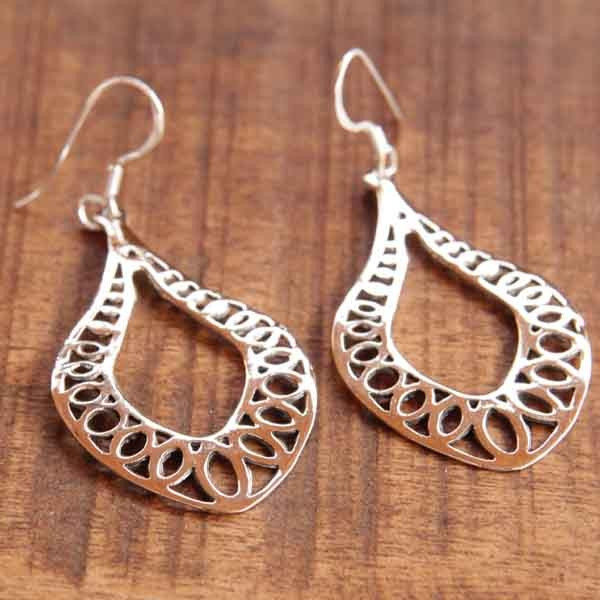 Boucles D’oreilles Ethniques Orientales Avec Pampilles – Crochets Argent 925, Style Bohème
