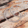 Boucles créoles fantaisie en boules d'argent