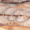 Boucles créoles fantaisie en boules d'argent