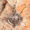 Collier boussole rose des vents en argent