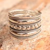 Bague large ethnique Carillo en argent