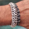 Gourmette massive homme maille torsadée argent