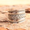 Bague ethnique large Binîm en argent massif