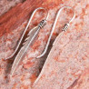 Earlines plumes remontant le lobe en argent patiné