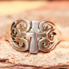 Bague religieuse croix en argent