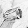 Bague fantaisie coquillage argent corps torsadé