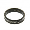 Bague « Freedom » anneau lisse en acier noir et zircon