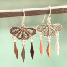 Boucles d'oreilles typiques Indiennes filigranes d'argent