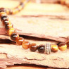 Collier Tilmo en boules d'oeil de tigre et argent