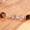 Collier Tilmo en boules d'oeil de tigre et argent