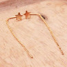 Boucles d'oreilles fantaisie dorées étoile et chainette longue
