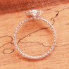 Bague fine Hibiscus corps torsadé et zirconium