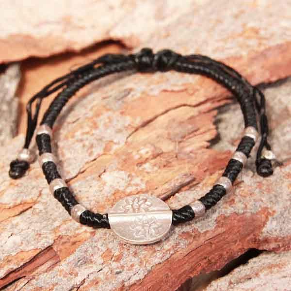 Bracelet jonc ARBRE DE VIE femme lotus style en acier couleur argent