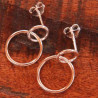 Boucles d'oreilles fantaisie cercles pendants en argent
