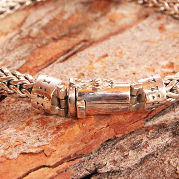 Bracelet Gourmette Ancien En Argent Massif - Pour Enfant - Chaîne Longue Vintage