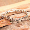 Bracelet gourmette Manang en argent massif ciselé