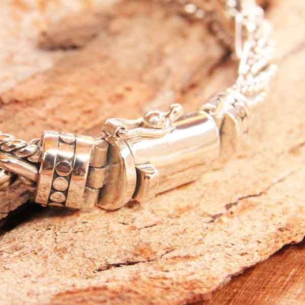 Bracelet Gourmette Homme En Argent Massif 925 Torsadé – Qualité Premium, Neuf Avec étiquettes – Prix Attractif