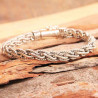 Gourmette homme bracelet Manang argent massif tressé torsadé