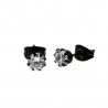 Boucles d'oreilles acier noir et zircon 4mm