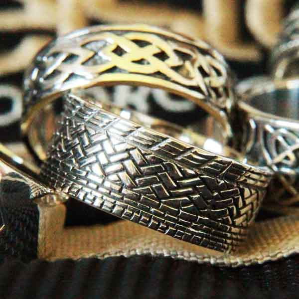Bague Celtique Tungstène - Nœud Celtique Argent Mat - Alliance 8mm - Homme/Femme - Taille 21