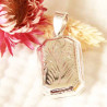 Pendentif Locket octogonal en argent ciselé