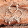 Boucles d'oreilles fantaisie breloques pendantes argent