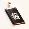 Pendentif Yun Qi, plaque onyx et idéogramme chance