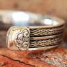 Jonc tribal ciselé pour homme en argent massif