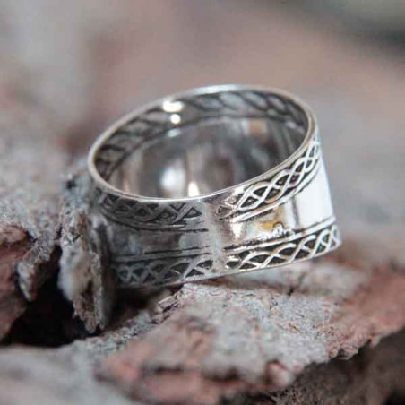 Bague évasée argent massif tresses celtiques