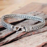 Bracelet Bono plat tressé Balinais en argent massif