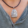 Collier médaillon Ganesh en argent massif ciselé