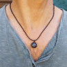 Chaine fantaisie homme boules en acier noir