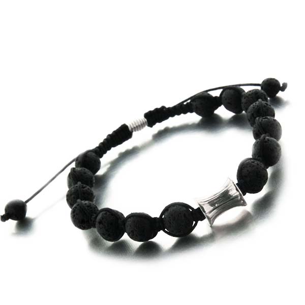 Bracelet Kilimandjaro en lave volcanique et argent Bracelet Kilimandjaro en lave volcanique et argent