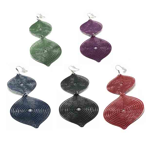 Boucles d'oreilles fantaisies longues et colorées style oriental