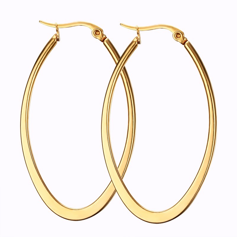 Boucles d'oreilles fantaisie créoles ovales