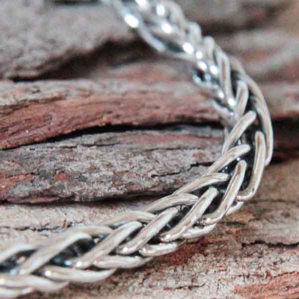 Collier maille palmier en argent massif pour homme
