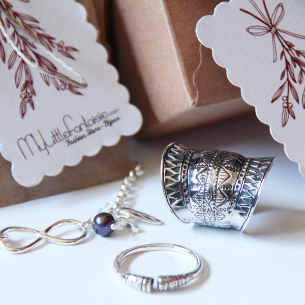 Bagues et bracelet ethniques en argent pour noel 2016