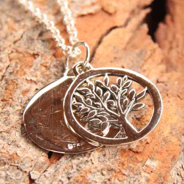 Collier argent médaillon arbre de vie