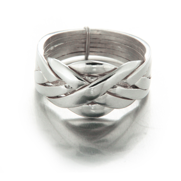Bague puzzle ou alliance Turque 6 bandes en x