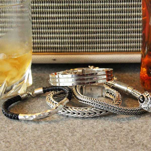 Bracelets pour homme en argent massif Bracelets pour homme en argent massif