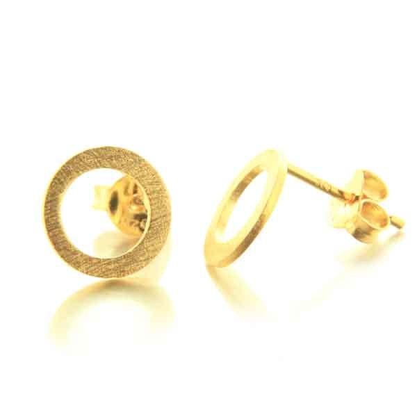 Puces d'oreilles cercles ajourés en argent plaqué or Puces d'oreilles cercles ajourés en argent plaqué or