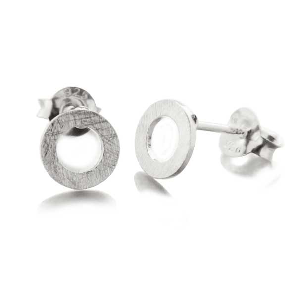 boucles d'oreilles cercles ajouré en argent brossé boucles d'oreilles cercles ajouré en argent brossé
