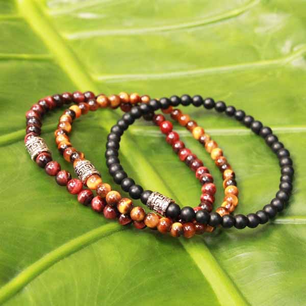 Bracelets fantaisie homme pierres naturelles 