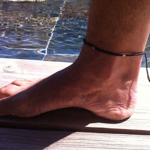 Chaîne de cheville Brésilienne tressée en corde et argent Chaine de cheville Brésilienne pour hommes