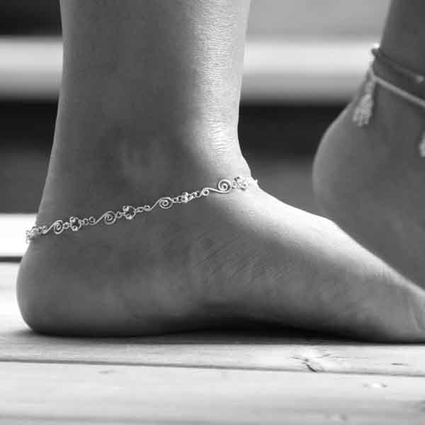 Bracelet de cheville lianes en argent Bracelet de cheville lianes en argent
