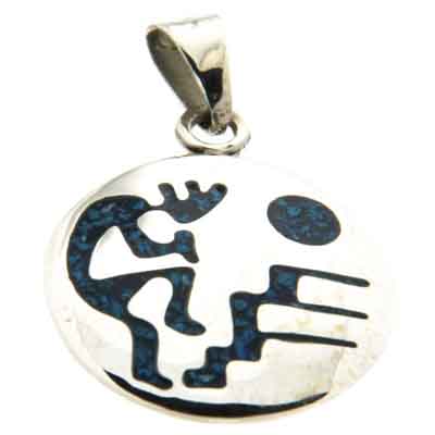 Pendentif aztèque Kokopelli argent Pendentif aztèque Kokopelli argent
